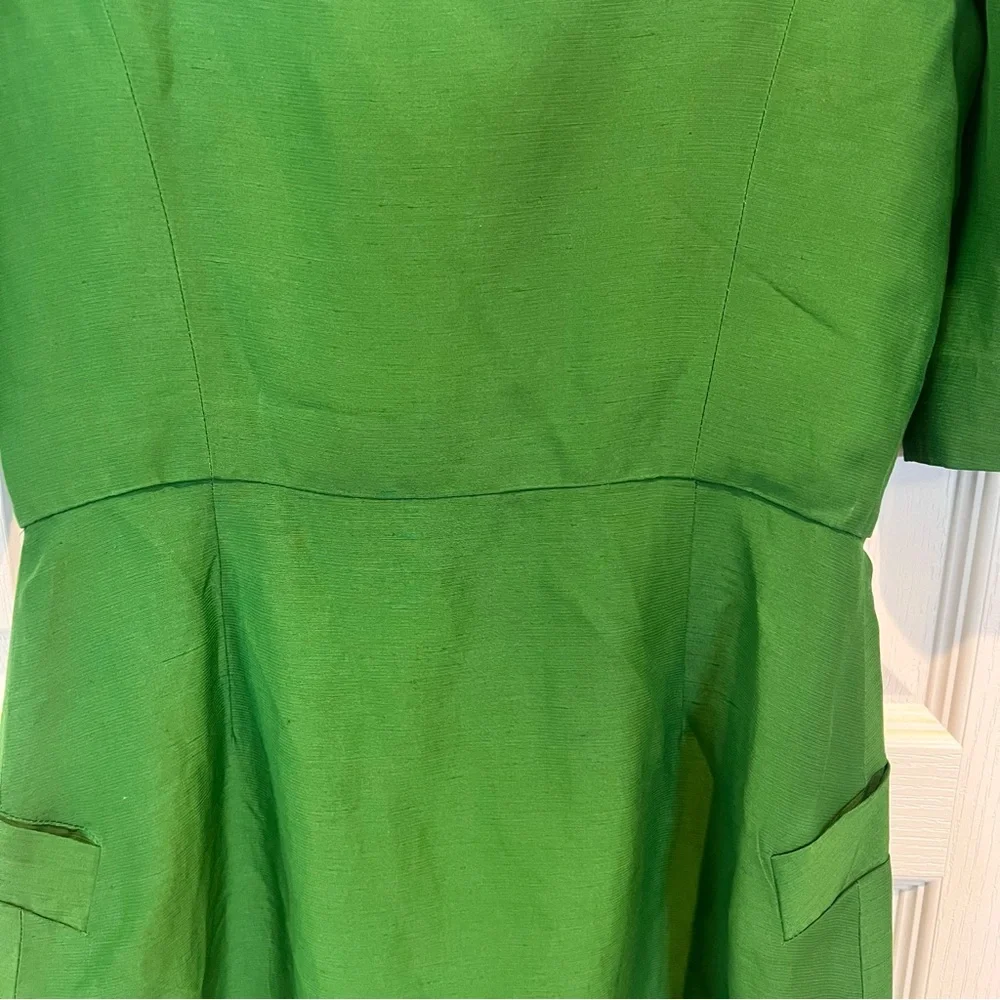 Aritzia Le Fou Wilfred NWOT Michalina Green Dress  Linen Blend Size 4 - Picture 11 of 17